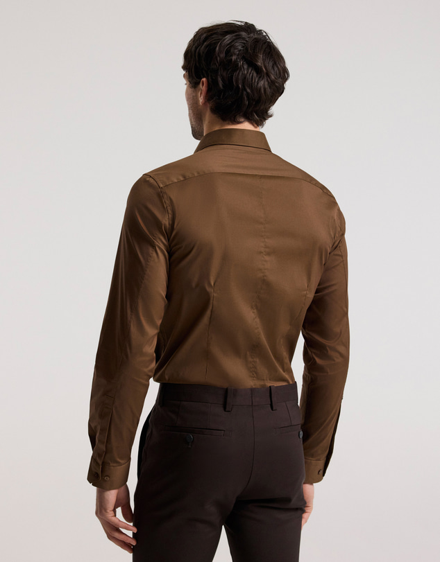 Calibre - Stretch Cotton Poplin Shirt Chestnut