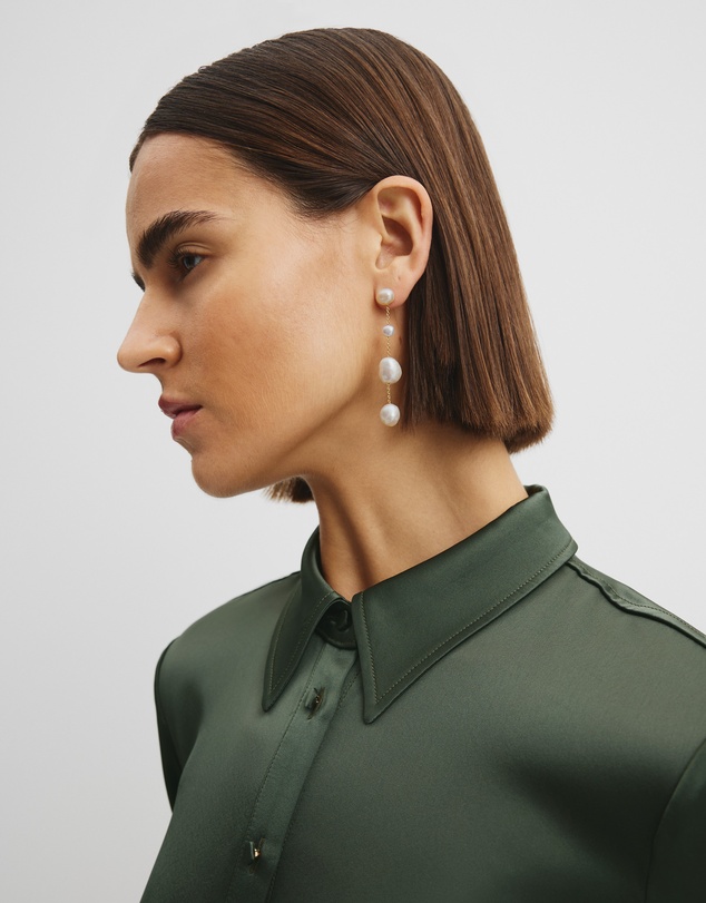 Country Road - Lila Freshwater Pearl Long Drop Earring