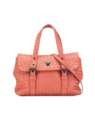 Pre-Loved by Azura Reborn - Pre-Loved Leather Intrecciato Flap Satchel
