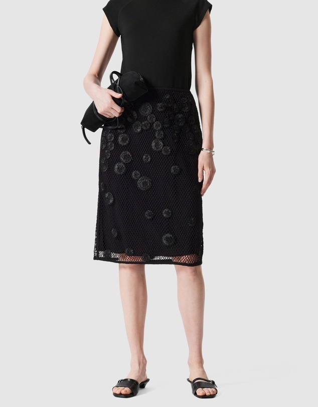 & Other Stories - Floral-Appliqué Mesh Midi Skirt