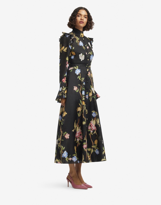 LEO LIN - Katrina Butterfly Sleeve Midi Dress