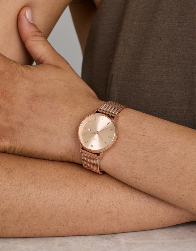 Michael Hill - Women's Mesh Watch in Rose Tone Stainless Steel