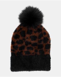 Morgan & Taylor - Hazel Leopard Beanie in Brown