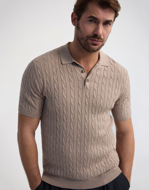 Oxford - Fernando Cable Knit Polo