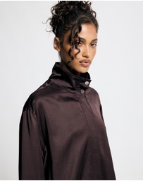 Lover - Sienna Satin Funnel Neck Bomber Jacket