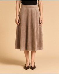 MVN - Faux Suede Midi Skirt