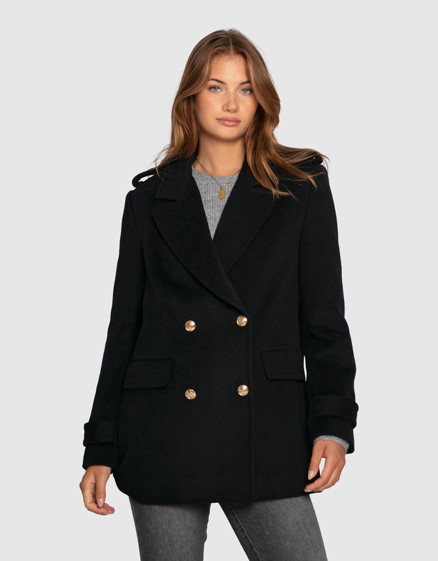 Belle & Bloom - Harbour Military Wool Blend Pea Coat