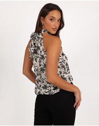 Petal & Pup - Senna Top - White Black Floral