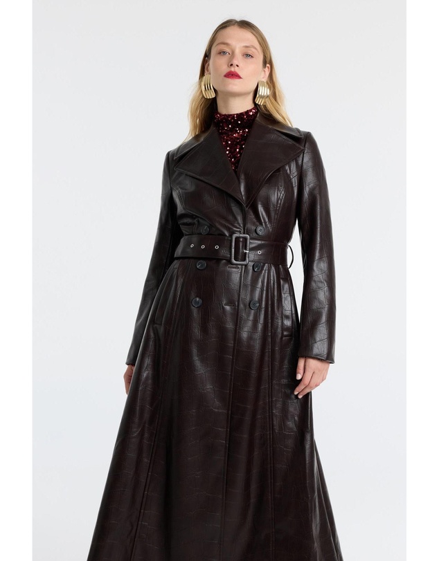 Bardot - Andros Vegan Croc Leather Coat