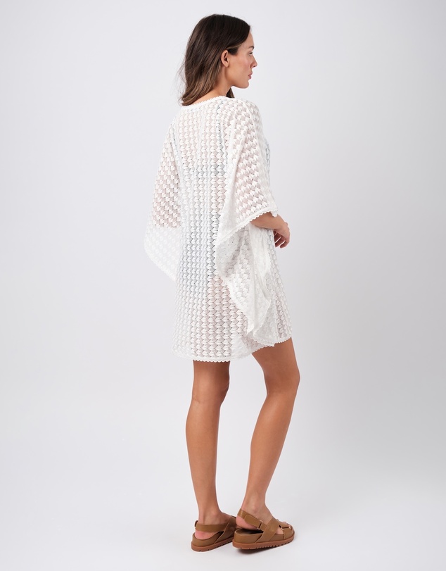 UNE PIECE - Scalloped Lace V-Neck Mini Kaftan