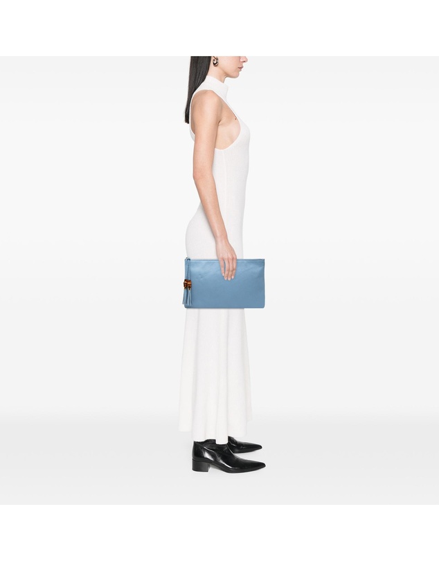 Pre-Loved by Azura Reborn - Pre-Loved Calfskin Bamboo Tassel Clutch
