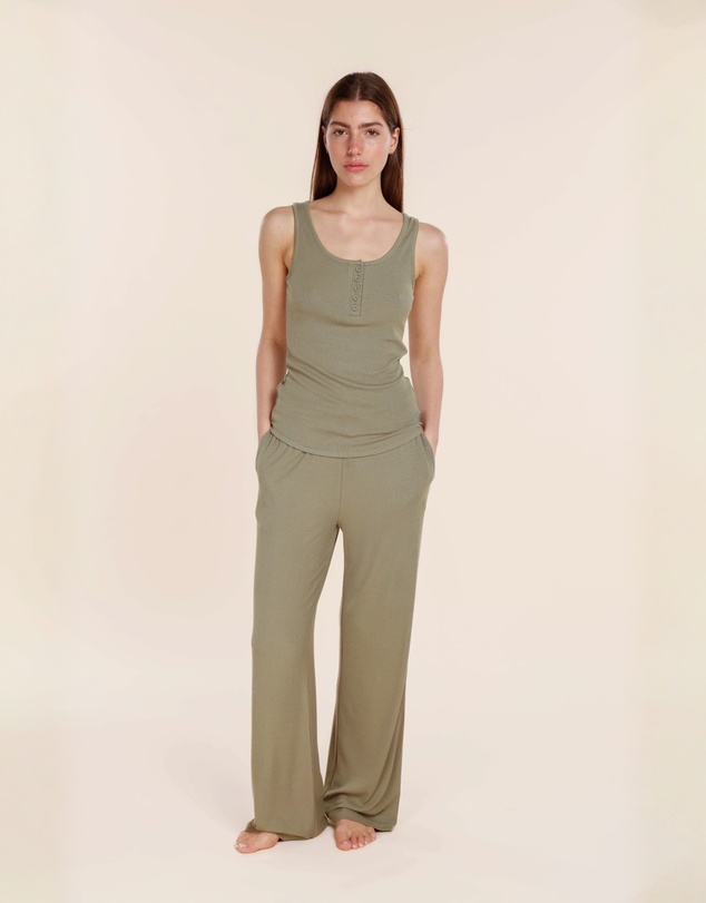 Gingerlilly - Liberty Ribbed Singlet Henley Top