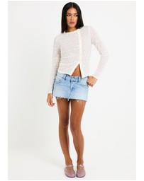 Subtitled - Ariel Crinkle Long Sleeve Button Top