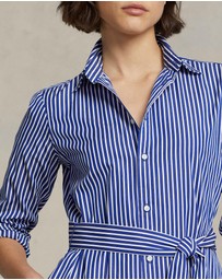 Polo Ralph Lauren - Belted Striped Cotton Shirtdress