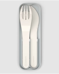 Monbento - Monbento Mb Pocket Plastic Cutlery Set - Colour Natural