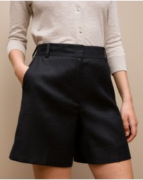 Trenery - Stretch Linen Blend Tailored Short in Black