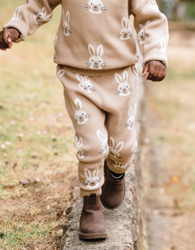Kynd Baby - Knit Bunny Pant in Oatmeal