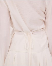 Calli - Amara Ruched Sheer Long Sleeve Top