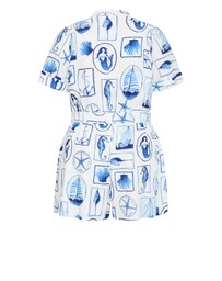 City Chic - Elise Amalfi Print Playsuit