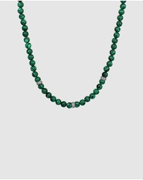 Kuzzoi - ICONIC EXCLUSIVE - Necklace Ball Green Synthetic Malachite 925 Sterling Silver