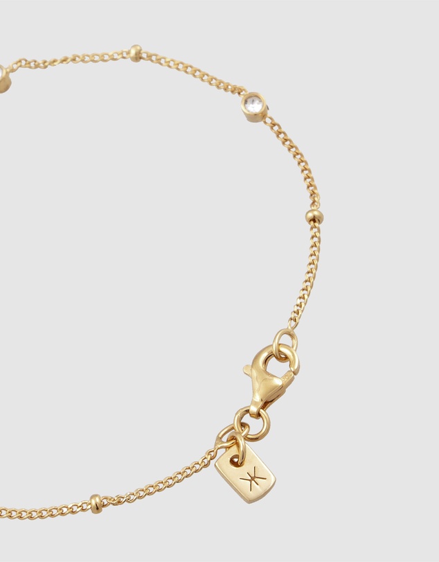 Kuzzoi - ICONIC EXCLUSIVE - Satellite Chain Bracelet with Crystals in Gold-Plated 925 Sterling Silver