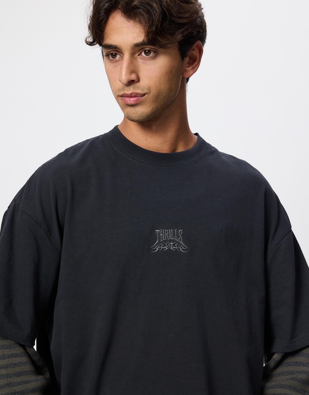 Thrills - What We Believe Layer Oversize Box Crop LS Tee