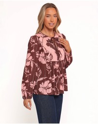 Petal & Pup - Nyla Top - Pink Brown Floral