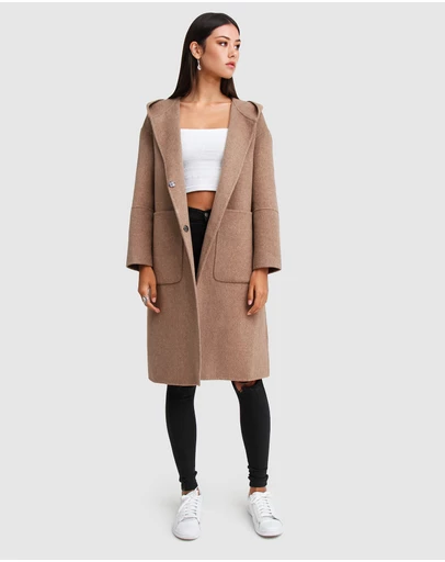 Belle & Bloom - Walk This Way Wool Blend Hooded Coat
