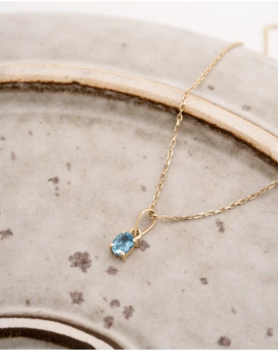 Luna Rae - Solid Gold - Topaz Necklace