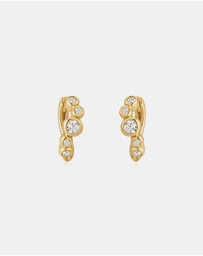 Ania Haie - Gold Small Sparkling Tide Huggie Hoop Earrings