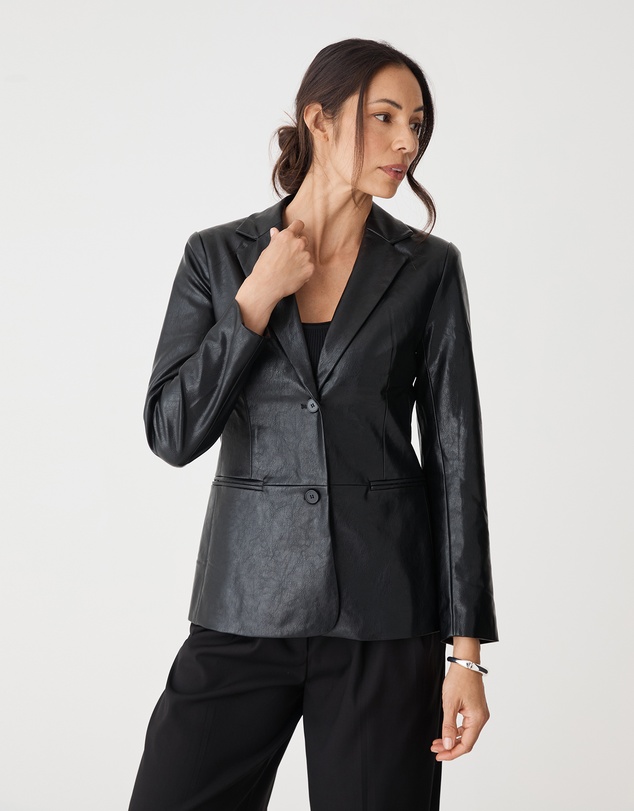 Forcast - Shay Faux Leather Blazer