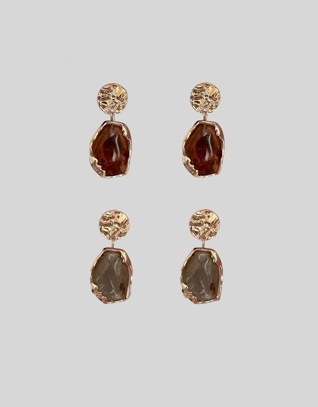 KAJA Clothing - Alloy Resin Earrings-Leaf Earrings 2 pc