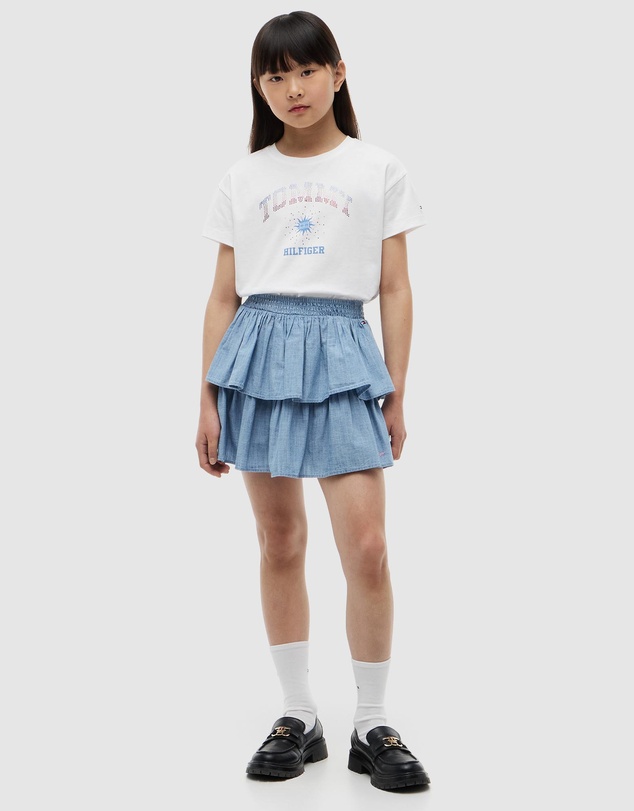 Tommy Hilfiger - Rhinestone Logo Relaxed T-Shirt - Kids-Teens
