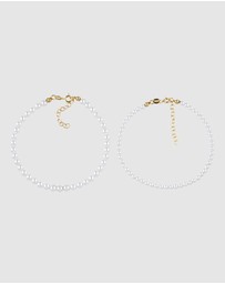 Elli Jewelry - Pearl Bracelet Set in Gold-Plated 925 Sterling Silver