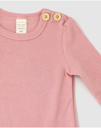 WITH LOVE FOR KIDS - Basics Thick Ribbed Long Sleeve Onesie - Babies
