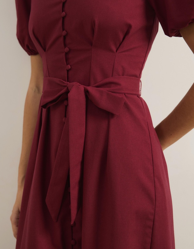 Atmos&Here - Audrey Fitted Button Front Midi Dress