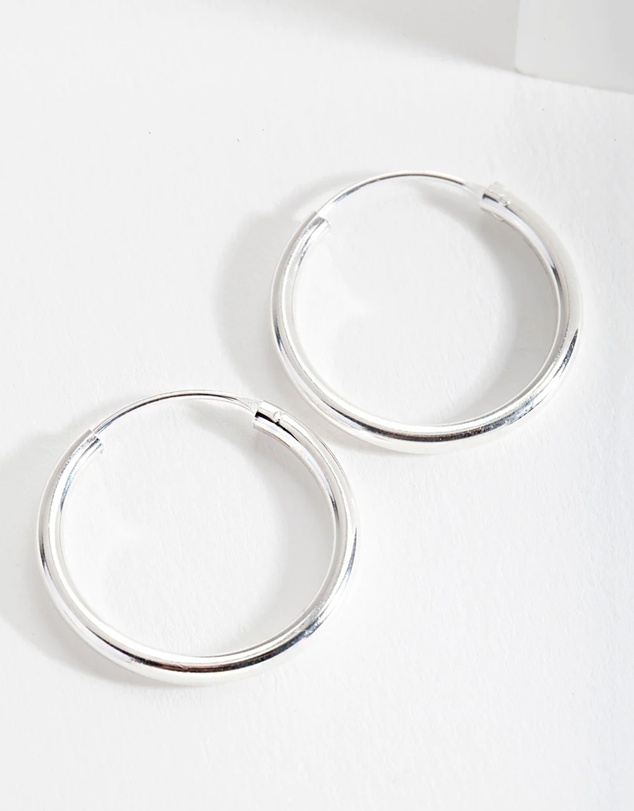 Lovisa - Sterling Silver Shiny 25mm Hoop Earrings