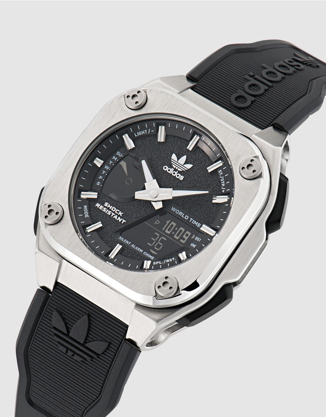 adidas Originals - City Tech One Black and Silver-Tone Watch