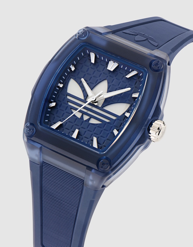 adidas Originals - City Tech Five Crystal 44mm Blue Resin Strap Watch