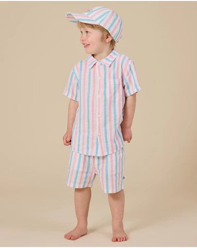 Goldie + Ace - Playtime Stripe Holiday Shirt- ICONIC EXCLUSIVE- Babies-Kids