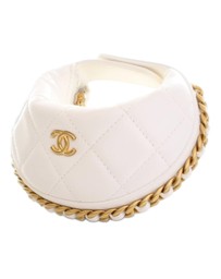 Pre-Loved by Azura Reborn - Pre-Loved Mini Shiny Crumpled Quilted Lambskin Chain Around Pouch
