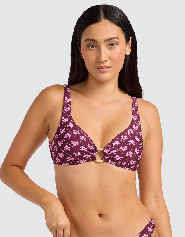 Seafolly - Batik Bloom Multifit Ring Front Tank Bikini Top