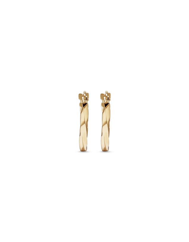 Michael Hill - Square Twist Hoop Earrings in 10kt Yellow Gold