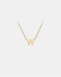 Zoe Olivia - 9K Gold Initial W Necklace