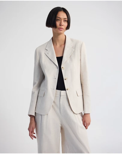 Oxford - Rae Linen Blend Crop/Cinched Blazer