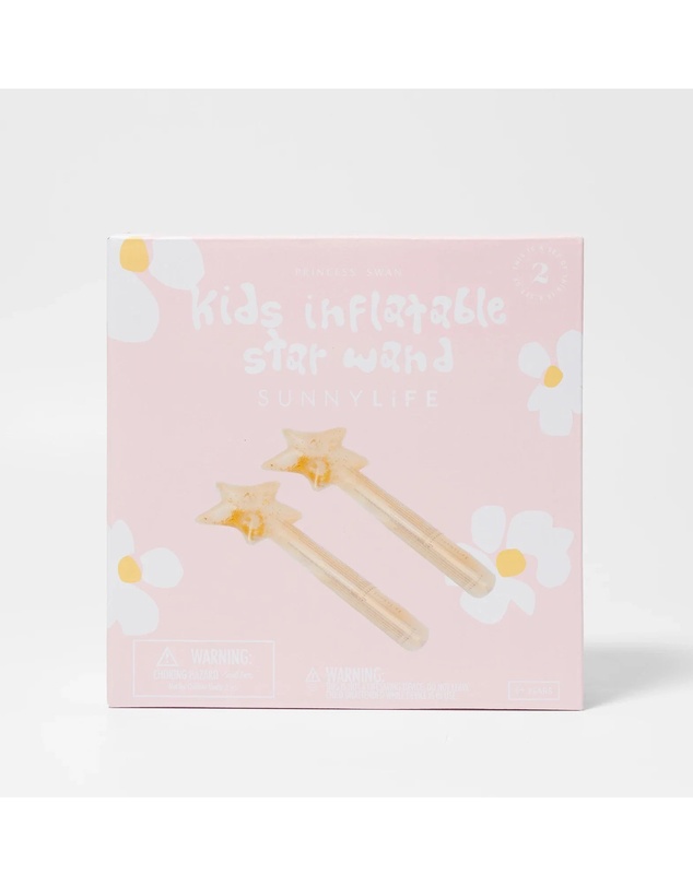 Sunnylife - Kids Inflatable Star Wand Princess Swan Gold Set of 2