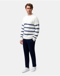 Brooksfield - Crew Neck Knit Striped