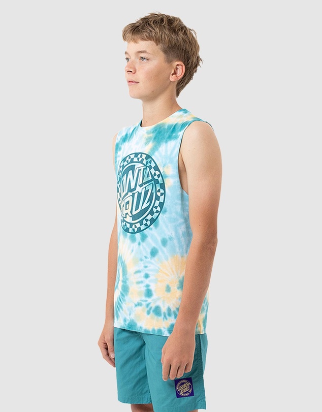 Santa Cruz - Malba Crash Dot Mono Front Muscle Top - Teens