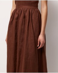 AERE - Esme Halter Linen Midi Dress