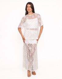 Petal & Pup - Yonder Sheer Lace Tee Top - White